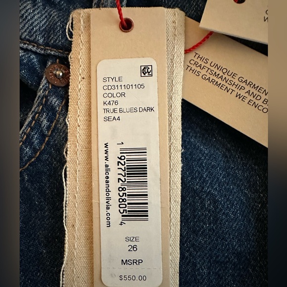 Alice & Olivia Heart Cutout Rhinestone Jeans - Picture 8 of 9